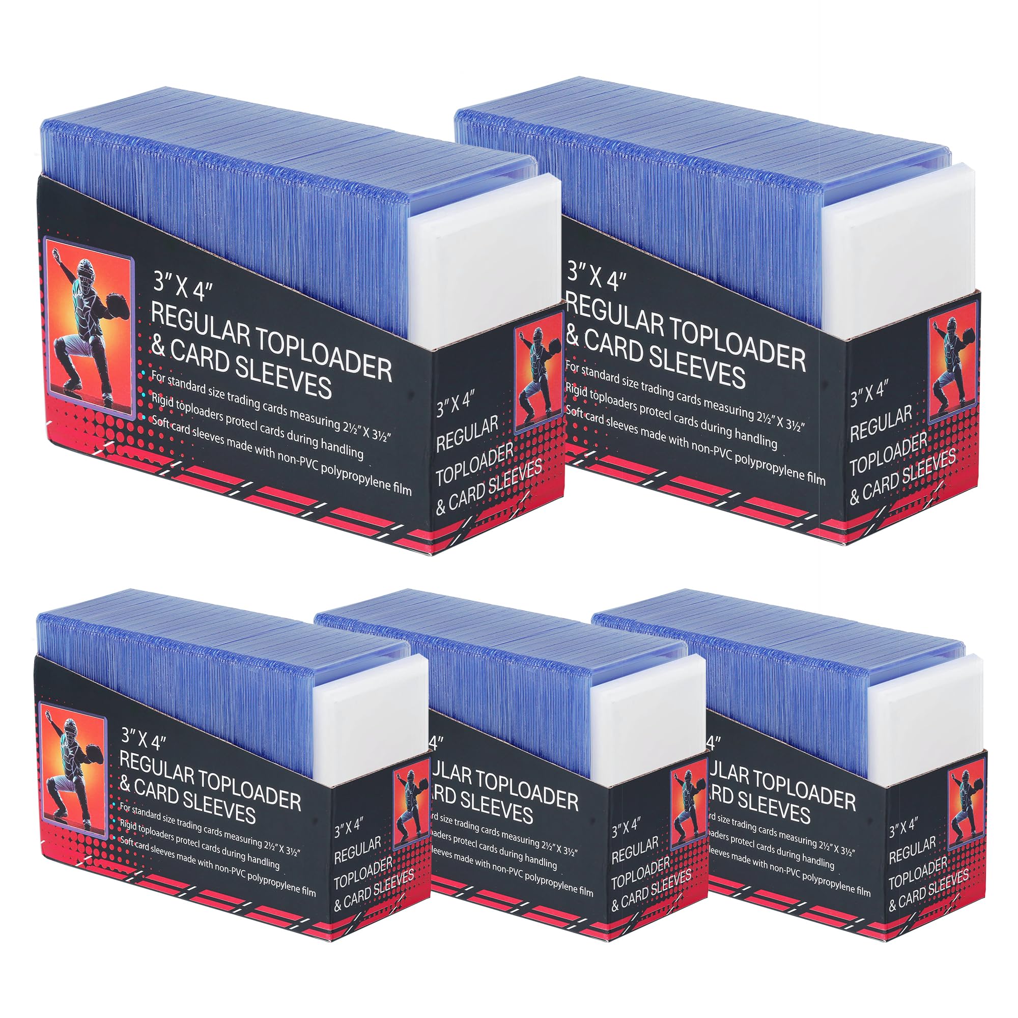 Photo 1 of 1000 Card Sleeves Top Loaders for Cards,3"X4" Baseball Card Protectors Toploaders for Cards,Hard Plastic Card Holder for Trading Sports Football Game Cards (500 Hard Sleeves+500 Penny Sleeves)