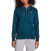 Reebok womens Rhinestone Full-zip Hoodie, Standard Fit, Midweight Cotton-poly Fabric