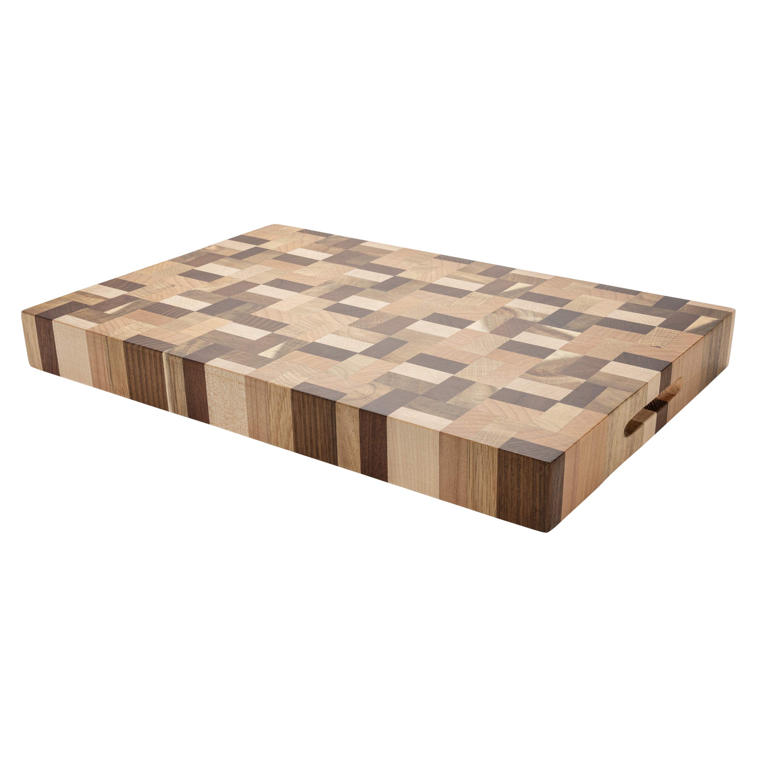Rockingham Forge Extra Thick Multi Wood Chopping Board 38x25x3.8cm – End Grain Cutting Board for Kitchen, Cooking & Serving Cheese, Bread & Charcuterie – Durable Oak, Maple, Ash, Acacia Chopping Block