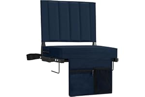 Halituny Stadium Seat for Bleachers with Back Support, Portable Bleacher Seat with Wide Comfy Padded Cushion, Metal Hook, Folding Stadium Chair with Shoulder Strap, Carry Handle, Cup Holder