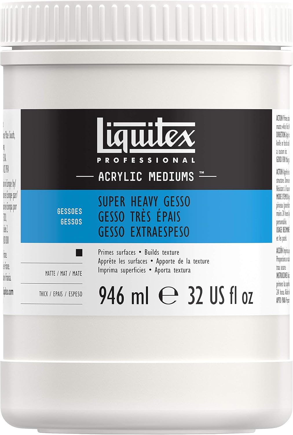 Liquitex Professional Super Heavy Gesso Surface Prep Medium, 946 ml,Beige, 946 ml (Pack of 1)