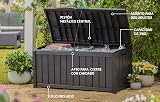 Keter Glenwood 390L Outdoor Storage Box Brown 60% Recycled All Weather view 2