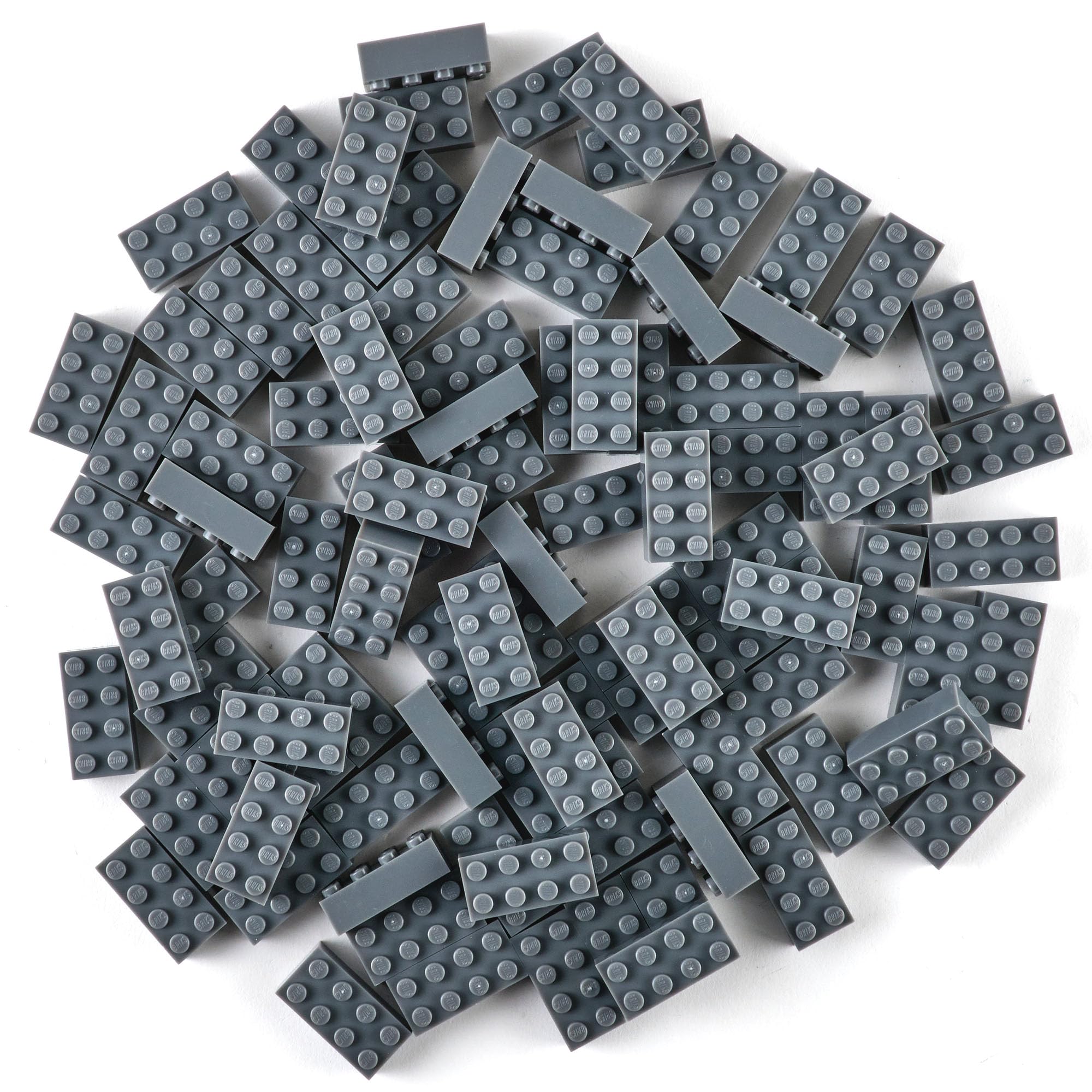 Strictly Briks Classic Bricks 96 Piece 2x4in, 5x10cm Gray Building Brick Creative Play Set - Compatible with LEGO Blocks, Compatible with LEGO Base Plates