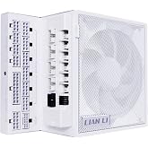 LIAN LI Edge Gold 1000W ATX 3.1 PSU, 80 Plus Gold, White (EG1000G.WH) | L-shaped fully modular PSU with a 12V-2x6 cable, included USB hub, 120mm FDB fan, and 10-year warranty.