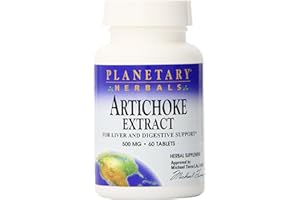 Planetary Herbals Artichoke Extract Tablets, 500 mg, 60 Count