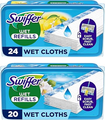 Swiffer Bodenwischer Nachfüllpackung, Feuchte Bodentücher mit Frischem Duft Wie Nach Dem Lüften, Für Eine Schnelle & Einfache Reinigung von Hartböden