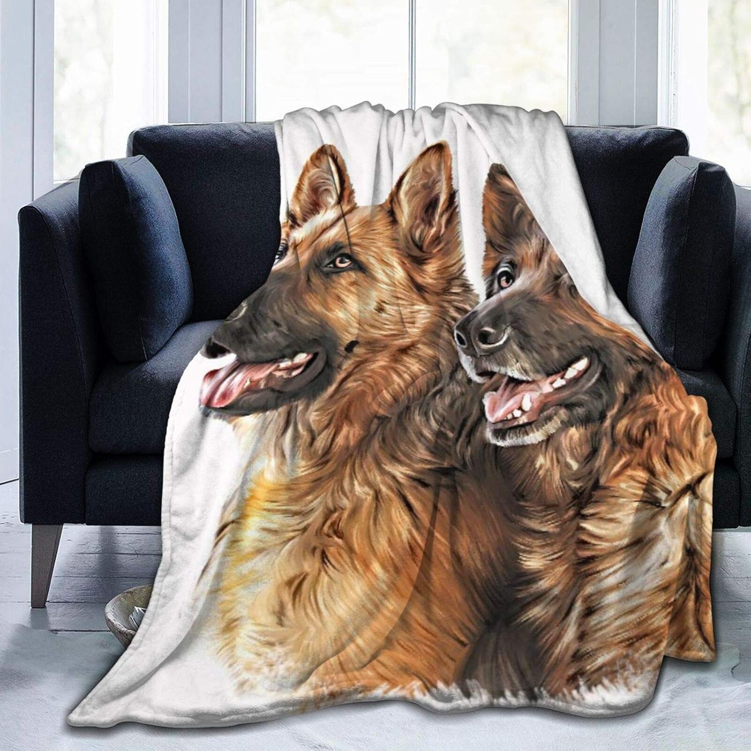YOLIKA Throw Blanket Lightweight Soft Warm,Drawing Of The Dog German