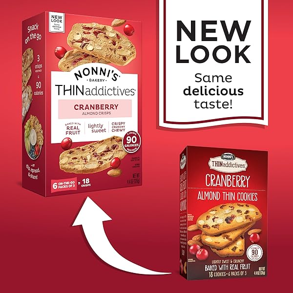 NONNI’S, CRANBERRY THIN ADDICTIVES, 4.4 OUNCE