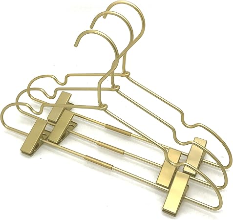 Koobay Lot De 60 Cintres Pour Vetements De Bebe Avec Pinces Reglables En Fil D Aluminium Dore Antiderapant Pour Jupes Et Costumes 31 8 Cm Amazon Fr Cuisine Maison