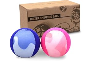 GUARD GLASSES Water Skipping Ball Summer Beach Ball 2-Pack Water Bouncing Balls Grip Ball for Beach Swimming Pool River Lake