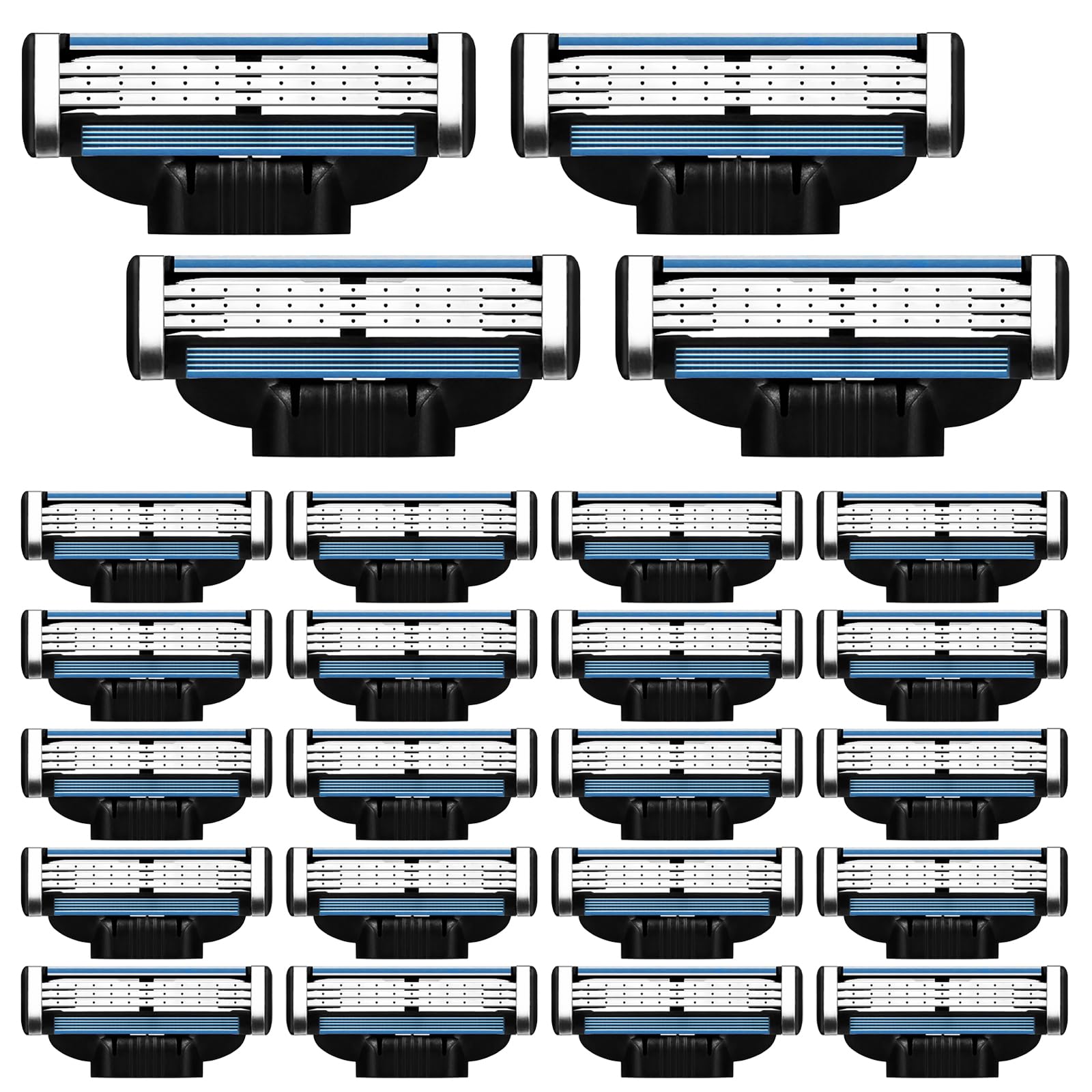 Photo 1 of Razor Blade Refills for Men - 24PCS Compatible with Mach3 Razors, Dual Lubrication Blades for Extra Close & Comfortable Shave