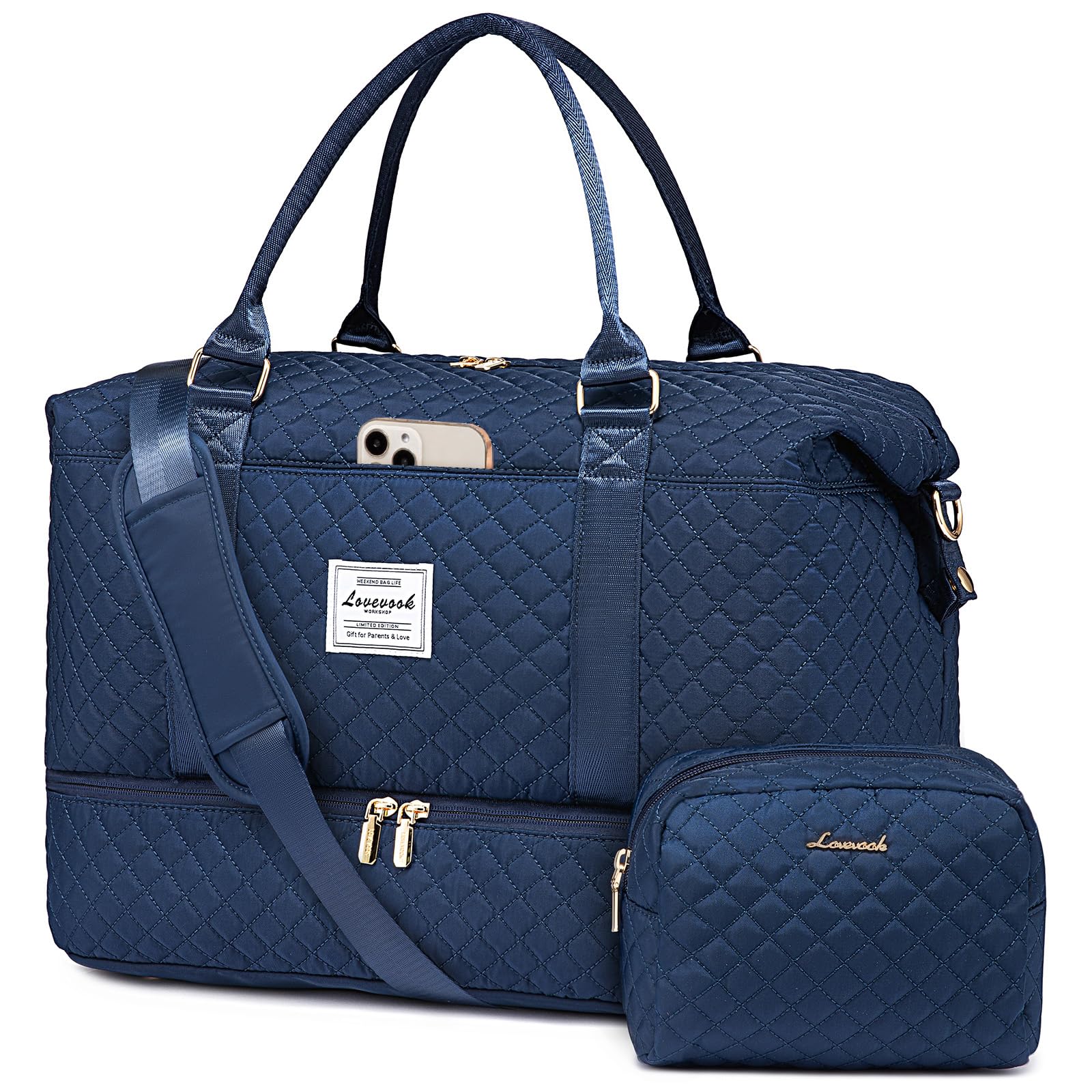 Photo 1 of LOVEVOOK Travel Duffle Bag,Weekender Bags for Women with Shoe Compartment,Carry on Overnight Bag with Toiletry Bag,Gym Duffel Bag with Wet Pocket,Hospital Bags for Labor and Delivery