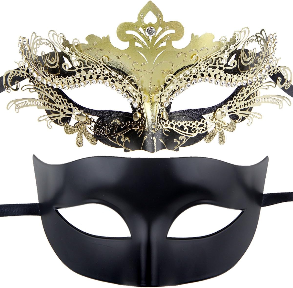 IETANGCouple Mask Half Venetian Masquerade Ball Mask Party Costume Accessory