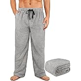 Wenouy Mens Plush Pajama Pants Fluffy Fuzzy Ultra Soft Fleece Christmas Bottoms Sleepwear PJ Lounge Pants with Pockets
