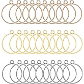 30 Pcs Round Open Bezel Pendants Charms, Hollow Metal Frame Blanks Resin Molds Bezel for Resin Jewelry Making, DIY Craft Molds Pressed Flower Keychain Accessories for Necklaces, Earrings (3 Colors )