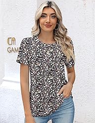 Kistore Crew Neck Shirts for Women Casual Summer