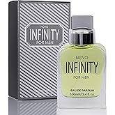 NovoGlow Novo Infinity for Men- 3.4 Fluid Ounce Eau De Parfum Spray for Men - Refreshing Citrusy & Floral Top Notes Smell Fresh All Day Long Lovely Gift Occasions