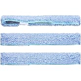 Ferrochef 3 Pcs 18" Microfiber Window Scrubber Refill Pad, Blue | Reusable Replacement for Squeegee, Bathroom Mirrors Car Window Cleaning Cloth Tools, Machine Washable, Squeegee Not Included