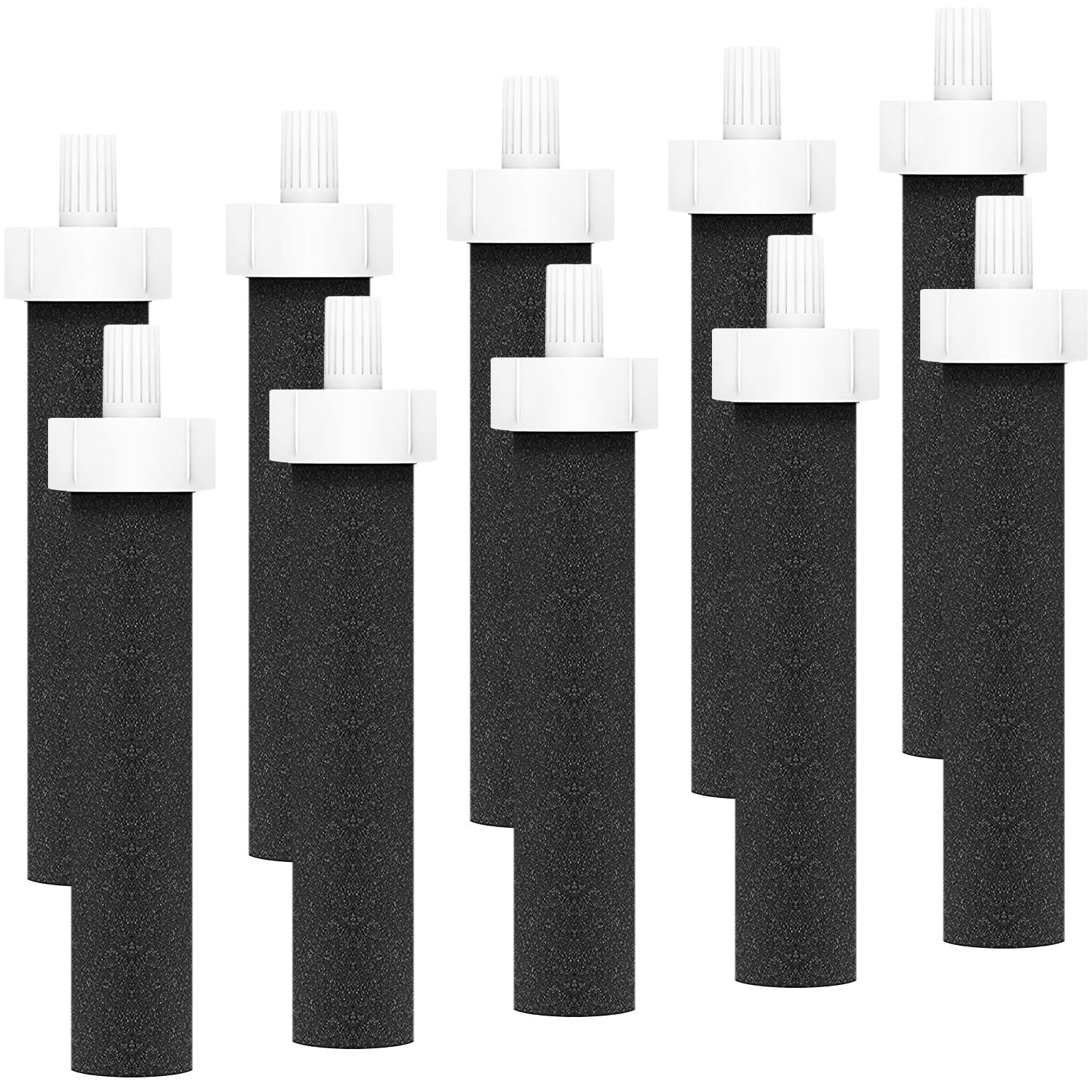 10 Pack Portable Water Bottle Filter, Activated Carbon Water Bottle Filter Replacement for Brita BB06 Hard Sided, Stainless Steel and Plastic Sports Bottle Filter for Camping, Hiking and Travel