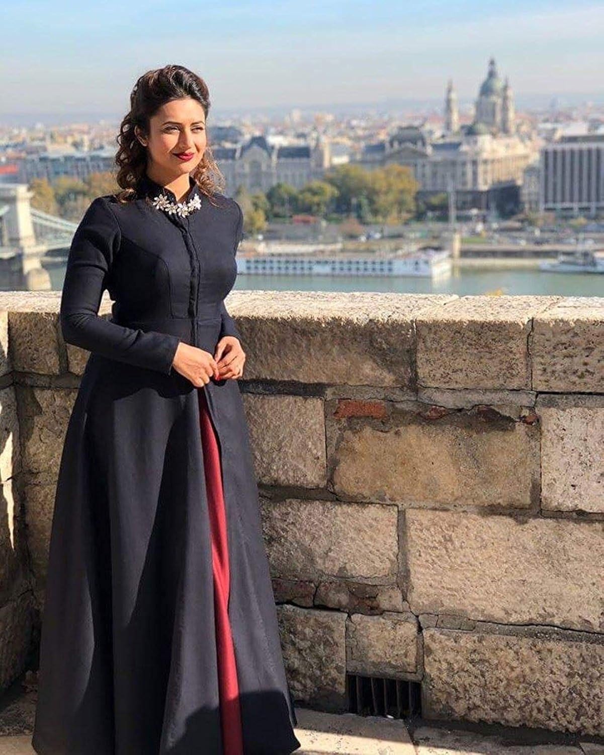 karm enterprise women's silk semi-stitched long indo-western gown(maroon_free size)