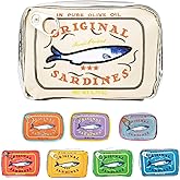 AZURAOKEY Canned Sardines Makeup Bag, Canned Sardines Style Toiletry Bag Cute Travel Bag Creative Cute Makeup Bag Aesthetic Toiletry Bag for Women