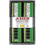 A-Tech 32GB (2x16GB) DDR4 2400MHz DIMM PC4-19200 UDIMM Non-ECC 2Rx8 1.2V CL17 288-Pin Desktop Computer RAM Memory Upgrade Kit