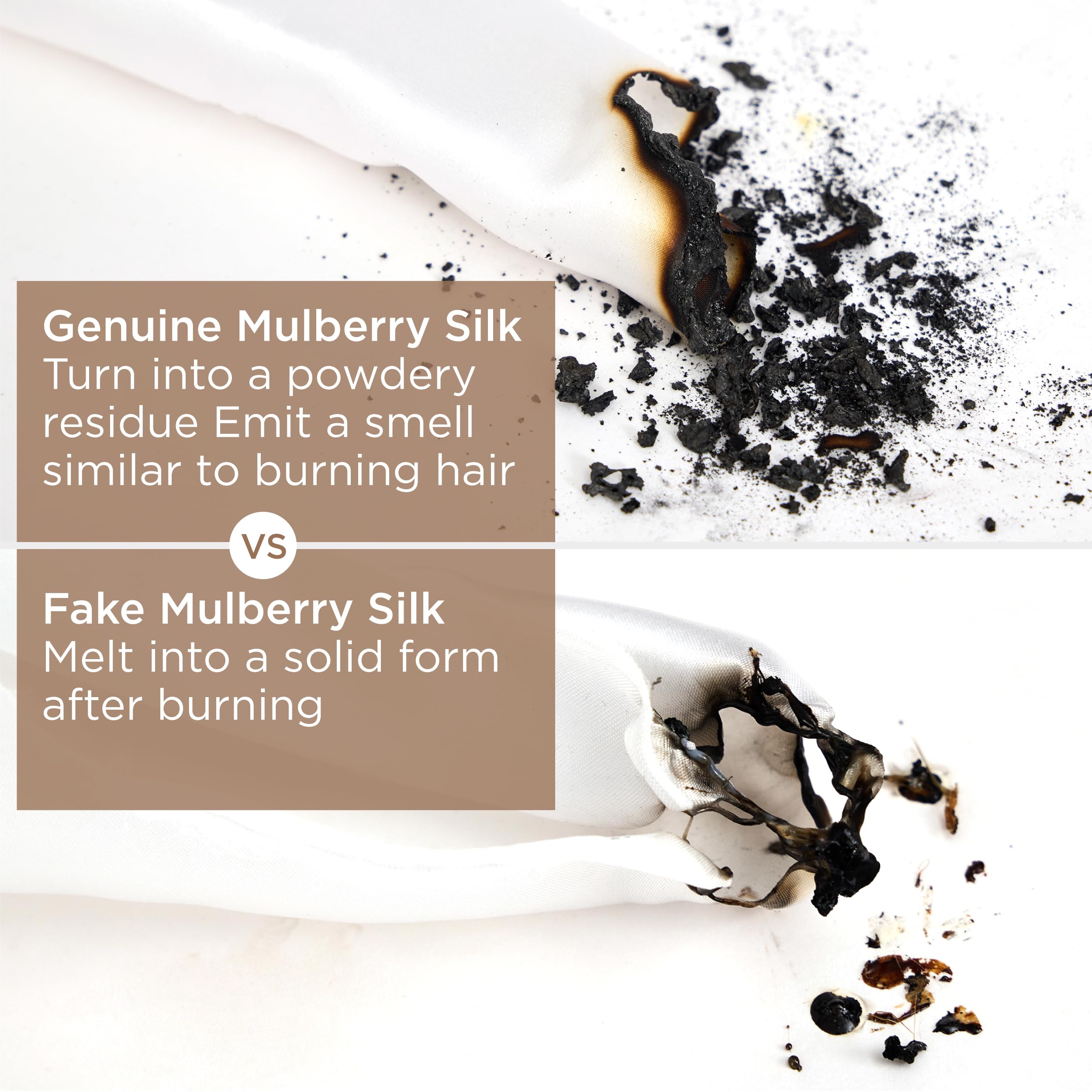 Bedsure 100% Mulberry Silk Pillowcase for Hair and Skin, White Silk Pillow Case with Hidden Zipper, Gifts for Women Men, Standard Size Single Pack,20x26 Inches - Image 3