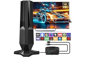 BSTVMOV 2025 TV Antenna,TV Antenna for Local Channels Support 4K 1080p TVs,Digital Antenna for Smart TV Indoor 1000 Miles Range Reception-TV Antenna Indoor with 360° Signal Booster-HD Antenna 30ft Coax Cable