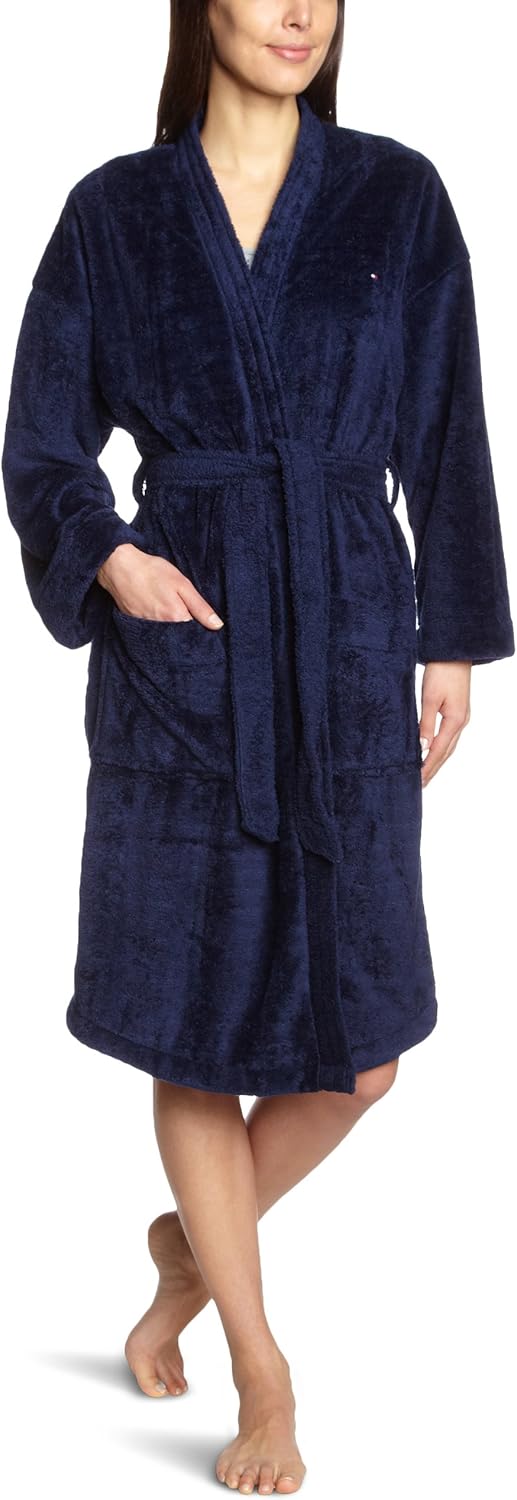 Tommy Hilfiger Damen Bella Fluffy Bathrobe Bademantel Amazon.de Bekleidung