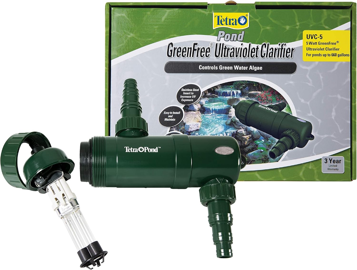 Clear Ponds TetraPond GreenFree UV Clarifier for Clean Aquarium