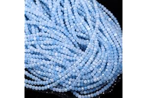 Song Xi 180pcs 2mm Natural Aquamarine Gemstone Beads Faceted Round Loose Stone Beads for Jewelry Making