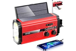 LEATON Emergency Radio with 2PCS Large Solar Panel, Hand Crank Solar, AM/FM/WB NOAA Weather Radio,3W Flashlight & Reading Lamp,SOS Alarm,5000 mAh Battery Operated Survival Radio for Indoor/Outdoor Emergencie