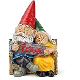 Smadeer Garden gnome statue for outdoor decor,Couple in love gnomes figurine for patio lawn yard garden outdoor decoration,garden sculptures & statues,knome romantic indoor ornament forever lover gift