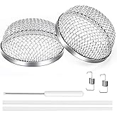 SheeChung RV Furnace Vent Screen, 2 Pack Flying Insect Screen Water Heater Cover for Camper, 2.8 x 1.3 Inch, Stainless Steel 