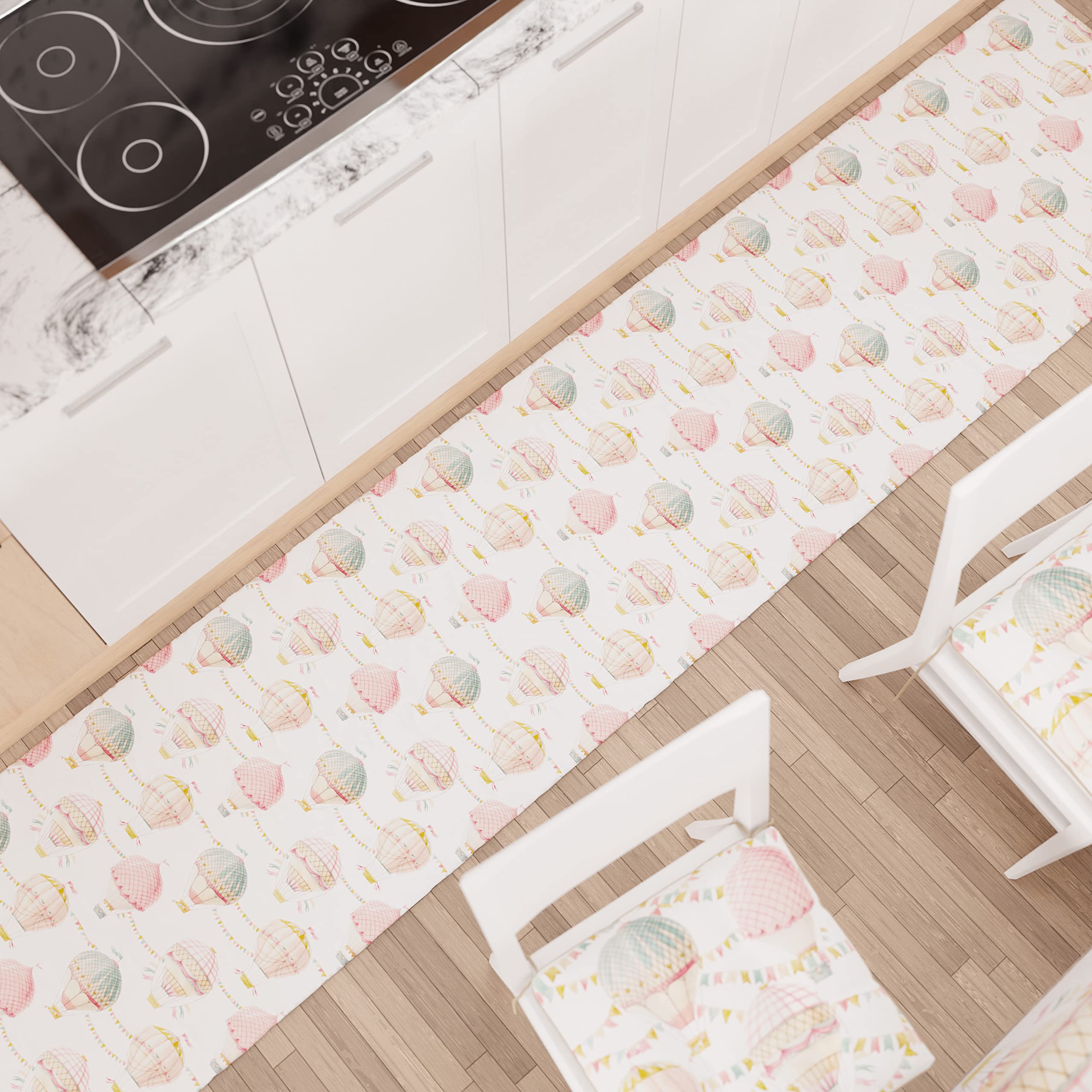 PETTI Artigiani Italiani - Kitchen Rug Kitchen Runner Non-Slip and Washable 52 x 240 cm Party Design 01 100% Made in Italy