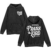 Wedsadl Christian Jesus Hoodies For Men Graphic Bible Verse God Hoodie Religious Faith Sweatshirt Acid Wash Vintage Pullover