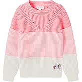 Girls' Sweaters Color Block Pullover Jumper Knit Long Sleeve Rainbow Sweaters Kids Crewneck Casual Jumper