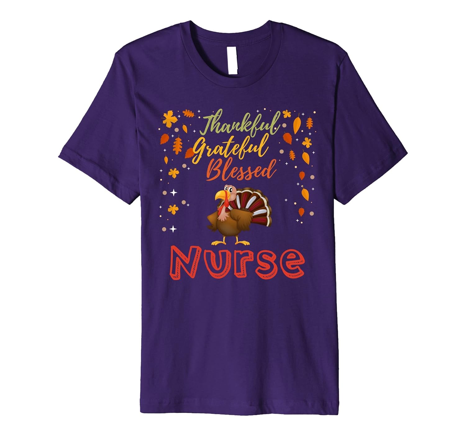 Thankful Grateful & Blessed Nurse Thanksgiving T-Shirt-Rose