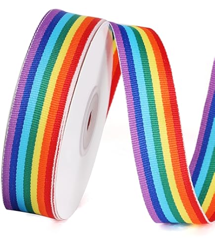 Rainbow Pride Grosgrain Ribbon - 1.57 Inch X 21.87 Yard LGBT Gay Pride Craft Ribbon