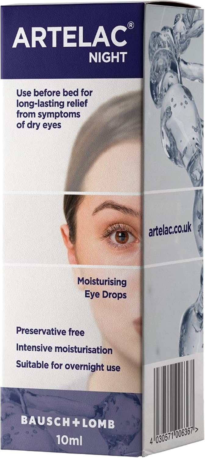 Artelac Night Eye Drops, Symptom Relief for Tired Dry, Stressed, Gritty, Burning and Tearing Eyes