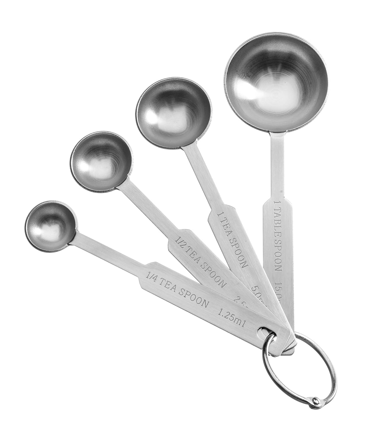 4 PcsSet Stainless Steel Commercial Bake Measuring Spoons Cup Silver