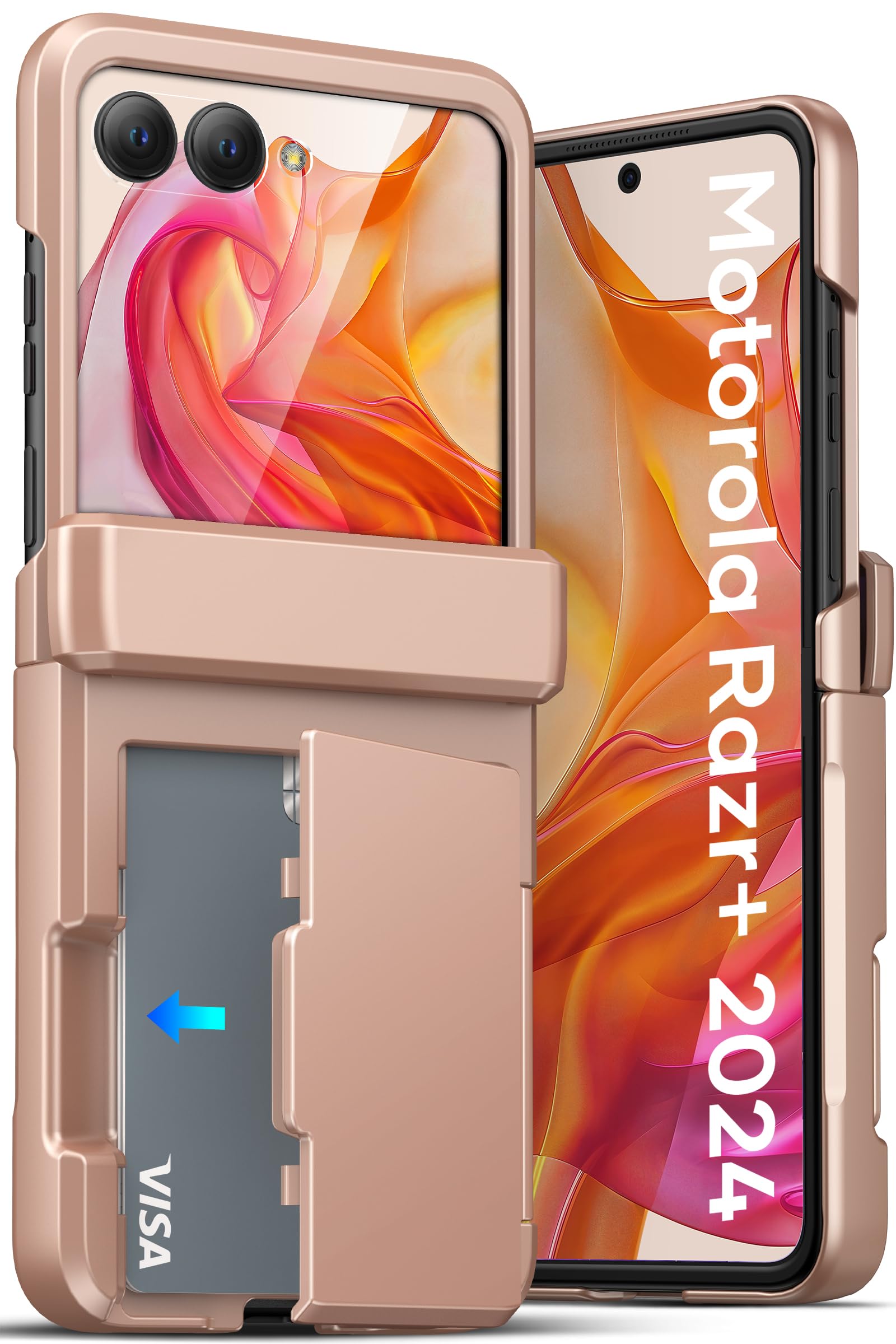 ATATOO for Motorola Razr+ Plus 2024 Case with Card