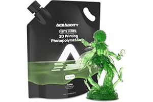 Aceaddity Elite Series 3D Printer Resin 405nm Photopolymer Resin LCD/DLP UV-Curing High Precision 3D Printing Liquid Compatible with 8k 3D Printer (Clear Green, 1200g)