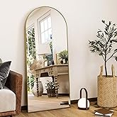HARRITPURE 56"x21"Full Length Mirror Arch Floor Mirrors with Aluminum Alloy Frame Free-Standing Wall Mounted or Leaning Large Bedroom Dressing Mirror Modern & Contemporary Decor for Home,Gold