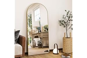HARRITPURE 56"x21"Full Length Mirror Arch Floor Mirrors with Aluminum Alloy Frame Free-Standing Wall Mounted or Leaning Large Bedroom Dressing Mirror Modern & Contemporary Decor for Home,Gold
