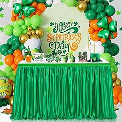 Polyester Table Skirt for Party: Green Tablecloth