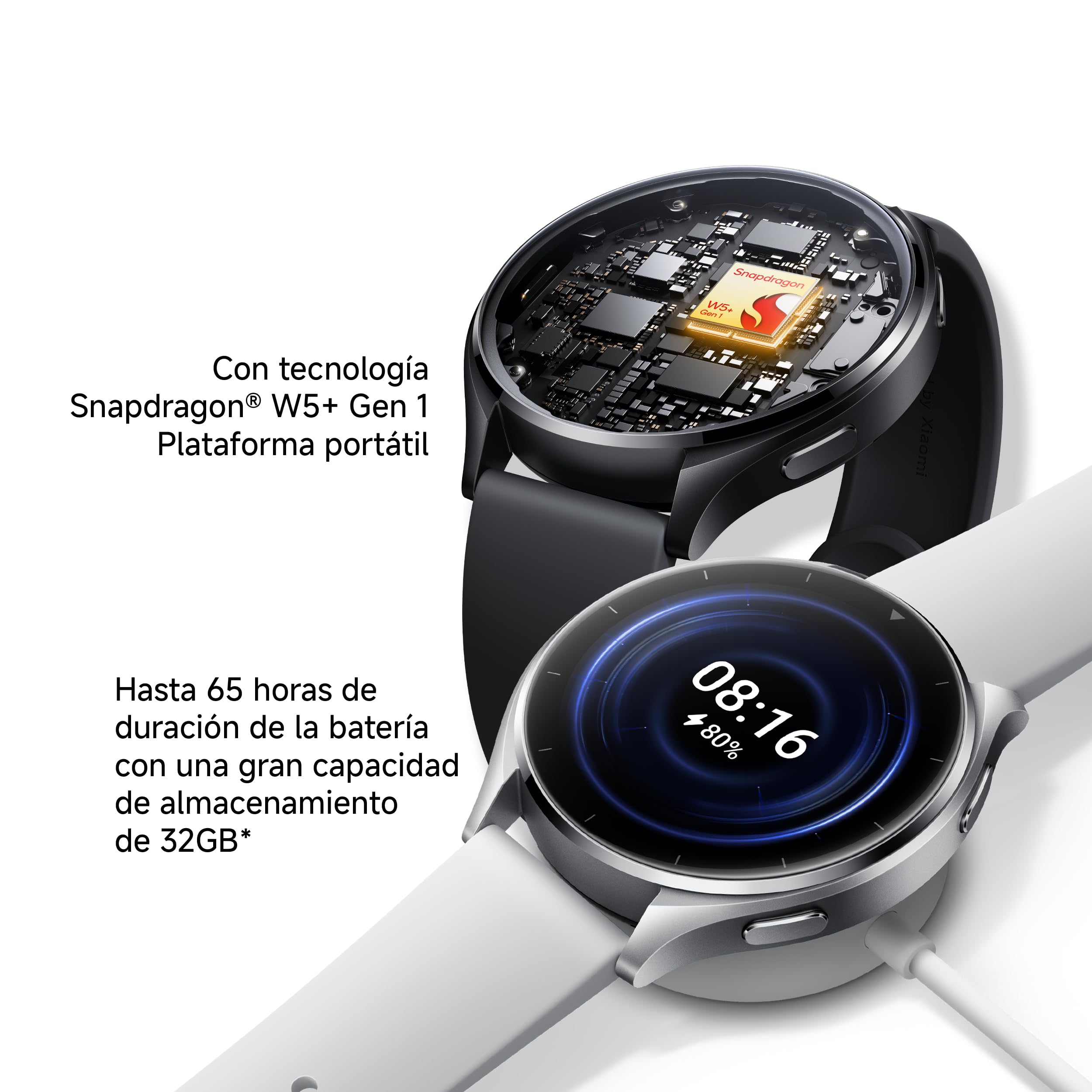 XIAOMI Watch 2 Wear OS 160+ Sports 12 Channel Monitoting Xiaomi Watch 2 5-system L1+L5 GNSS (Silver)