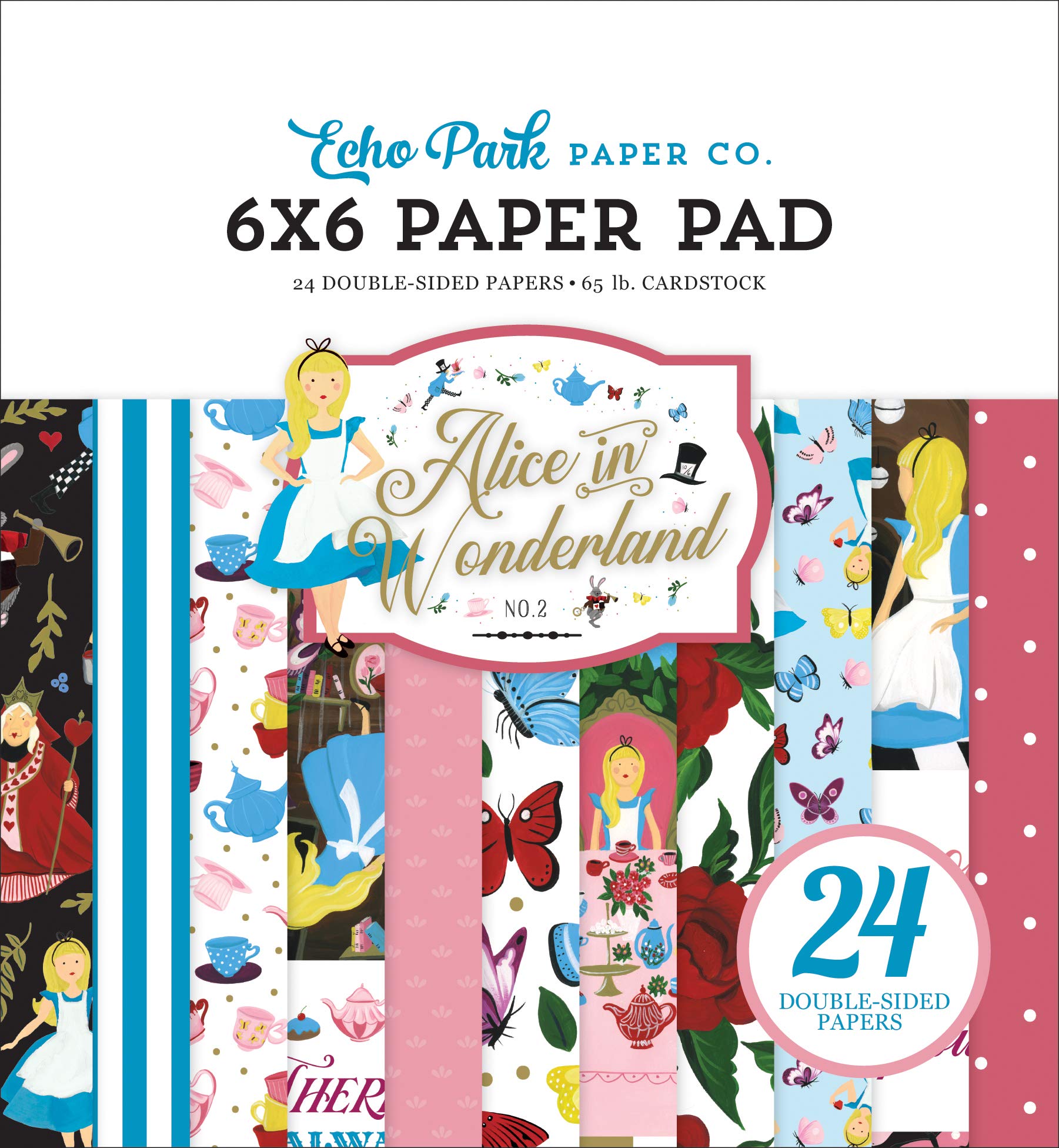 ECHO PARK PAPER COMPANY WNDR2 Paper 6X6 PAD, Alice in Wonderland No. 2, One Size, WO214023