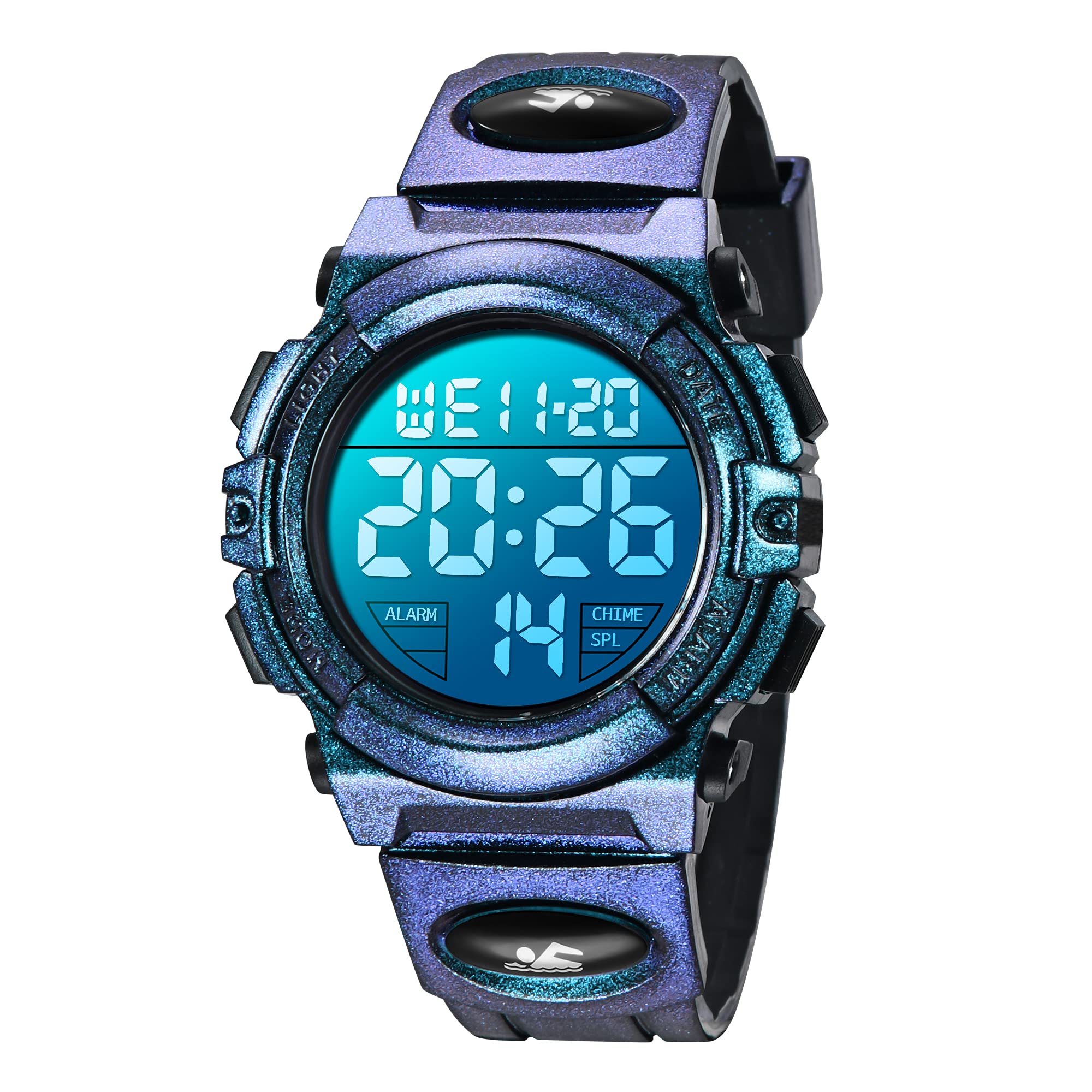 BEN NEVIS Kids Watch,Boys Watch for 6-15 Year Old Boys,Digital Sport Outdoor Multifunctional Chronograph LED 50 M Waterproof Alarm Calendar Watch for Children with Silicone Band Blue