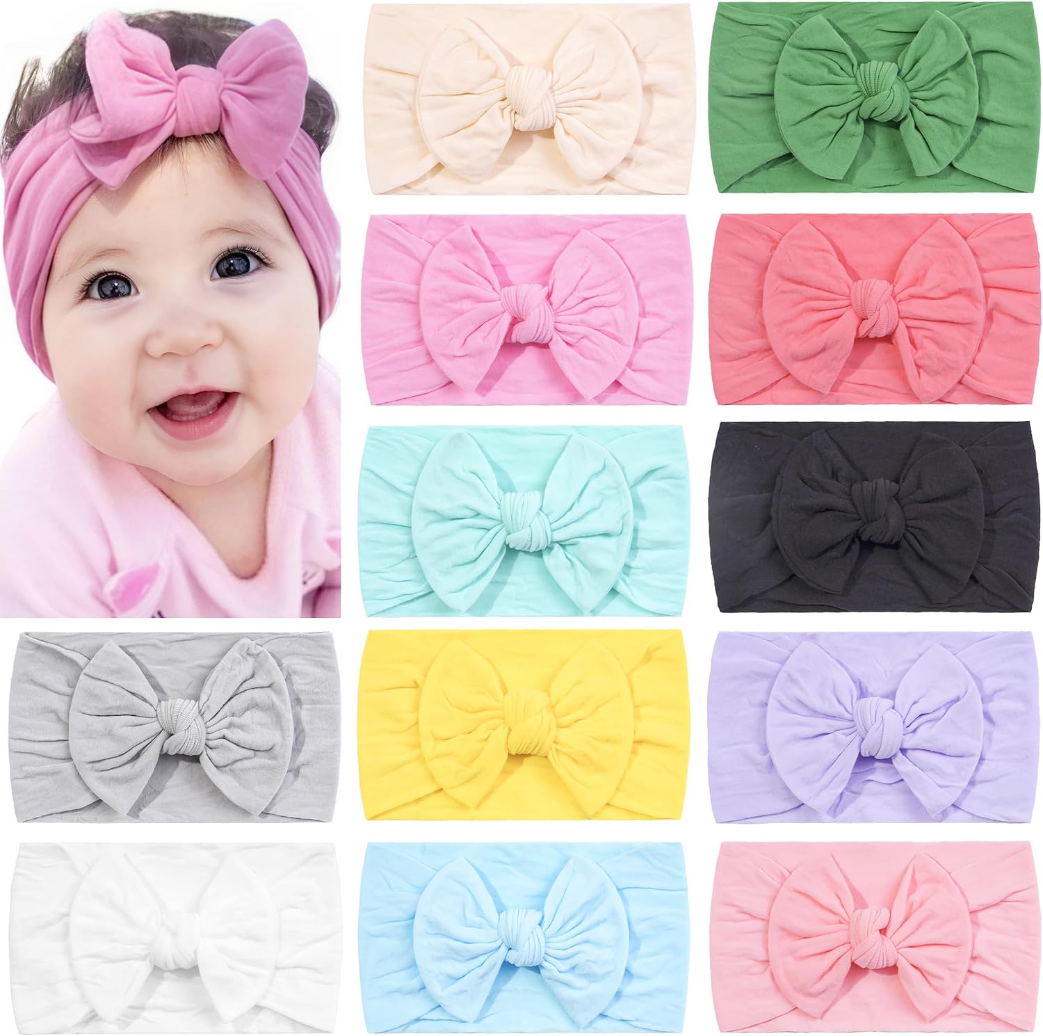 Adorable Stretchy Knot Headbands for Baby Girls